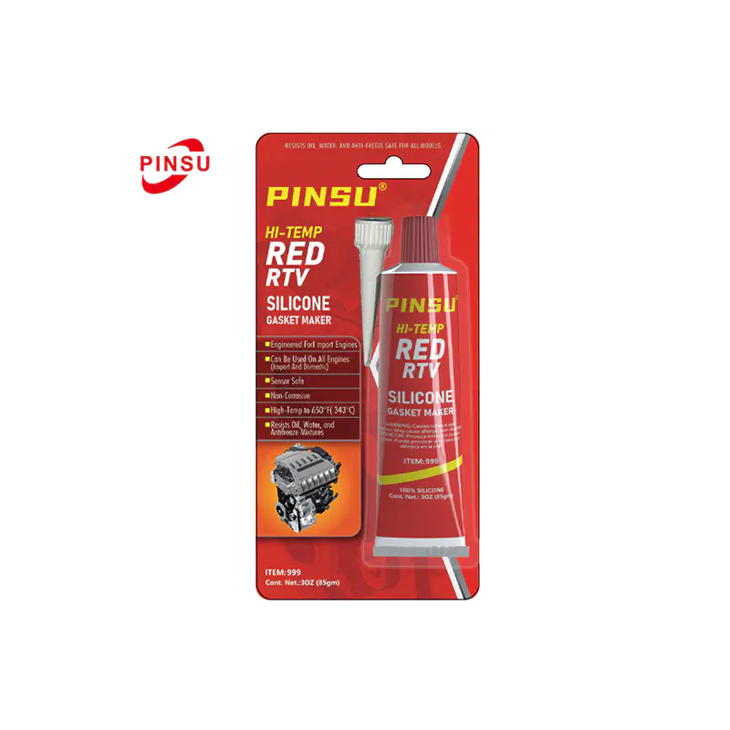 PINSU - Joint d'étanchéité en silicone RTV rouge/noir/gris résistant aux hautes températures - Mastic étanche de qualité automobile/industrielle