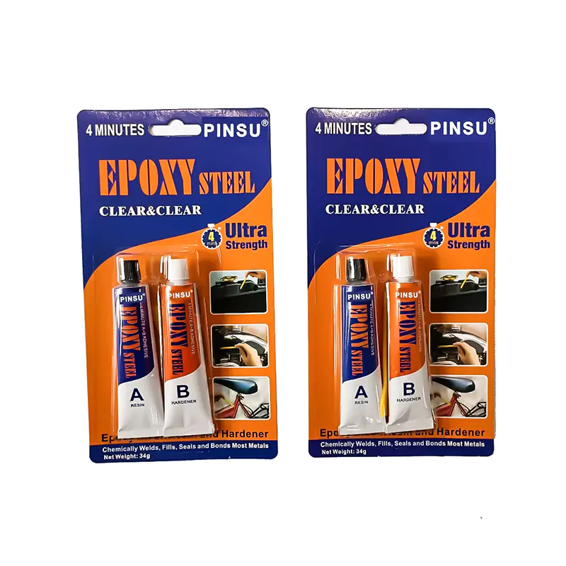 PINSU Colle adhésive époxy AB haute résistance – Qualité industrielle pour métal, plastique, bois